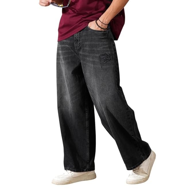 WROGN Men's Baggy Fit Jeans | Mid Rise | Jeans for Man - Image 6