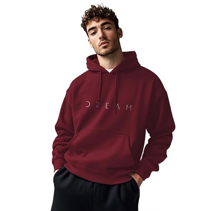 Nobero Printed Hoodies for Man | 280 GSM Rich Cotton Fleece Hooded Full Sleeve Sweatshirt for Man | Stylish Casual Wear Winter Hoodies for Men - Image 5
