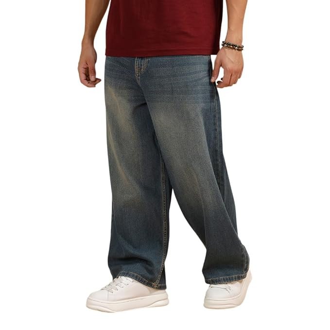 WROGN Men's Baggy Fit Jeans | Mid Rise | Jeans for Man - Image 3