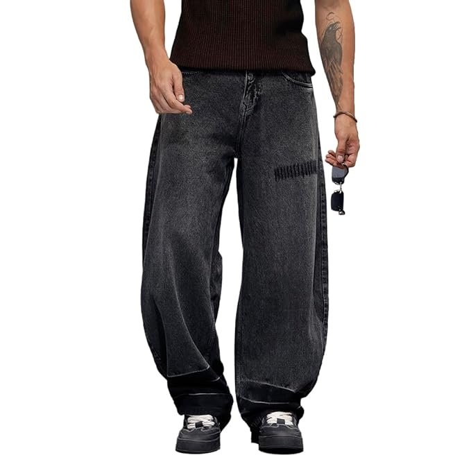 WROGN Men's Baggy Fit Jeans | Mid Rise | Jeans for Man - Image 4