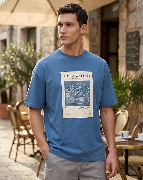 Nobero Men's Oversized Graphic T-Shirt for Men | Soft Cotton | Drop Shoulder Relaxed Fit | Printed Casual Tshirt for Men - Image 6